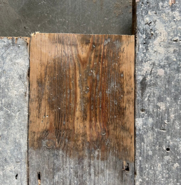 Reclaimed 145mm floorboard (lightly sanded section)