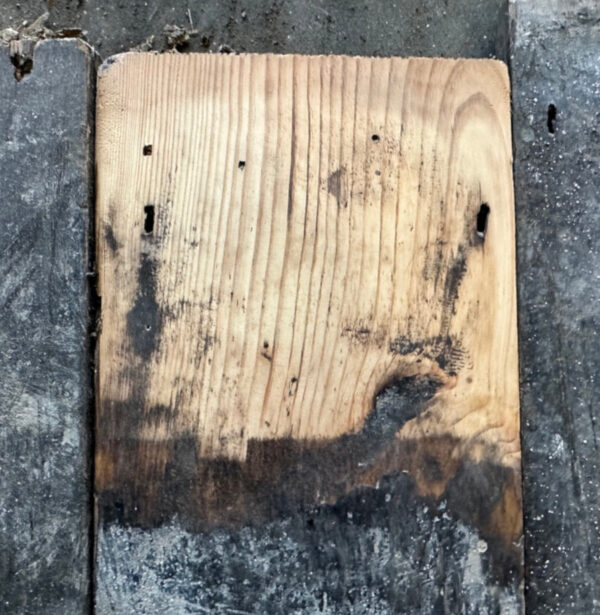 145mm reclaimed floorboard (lightly sanded section)