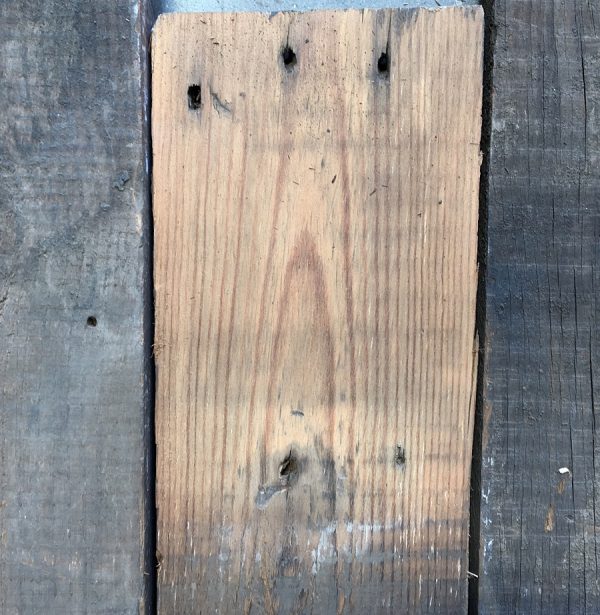 130mm reclaimed pine roofboard (lightly sanded section)