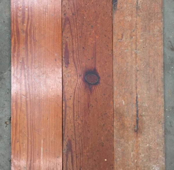 Reclaimed pitch pine floorboards