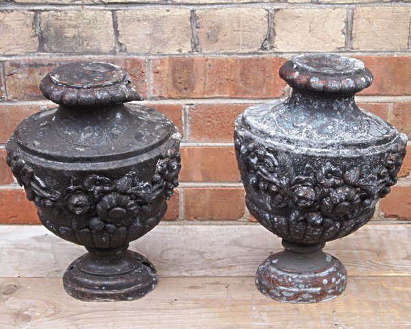 Antique zinc urns