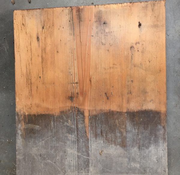 210mm reclaimed floorboard (lightly sanded section)