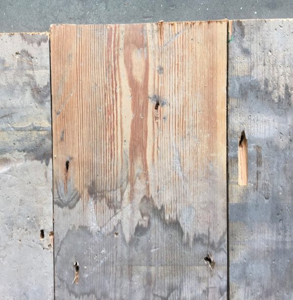 Reclaimed 170mm floorboards (lightly sanded section)