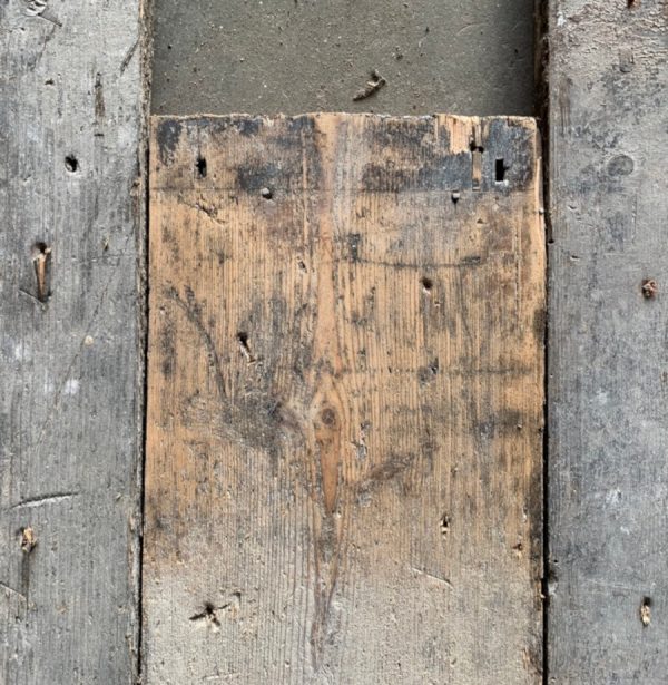 Reclaimed pine floorboards 155mm (lightly sanded section)