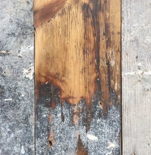 Reclaimed floorboards 108mm (lightly sanded section)