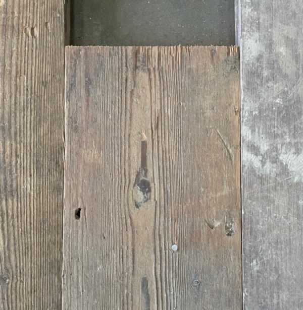 Reclaimed 145mm floorboard (lightly sanded section)