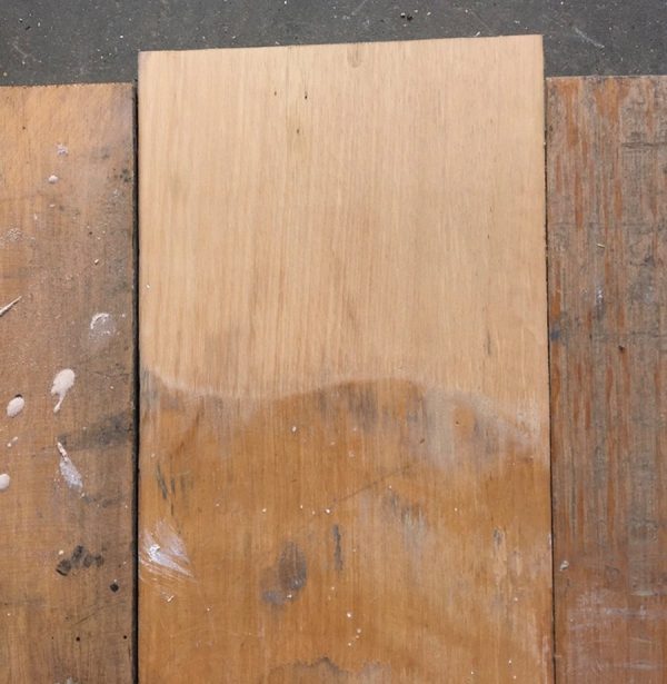 Reclaimed maple floorboards 140mm (lightly sanded section)