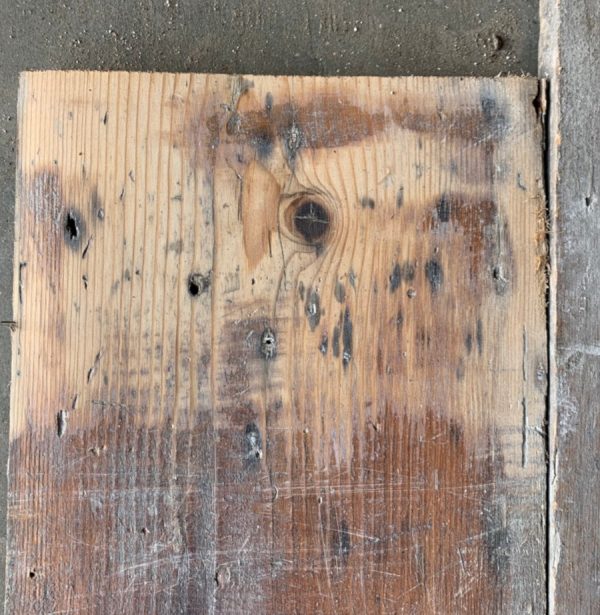 Reclaimed 215mm floorboards (lightly sanded section)