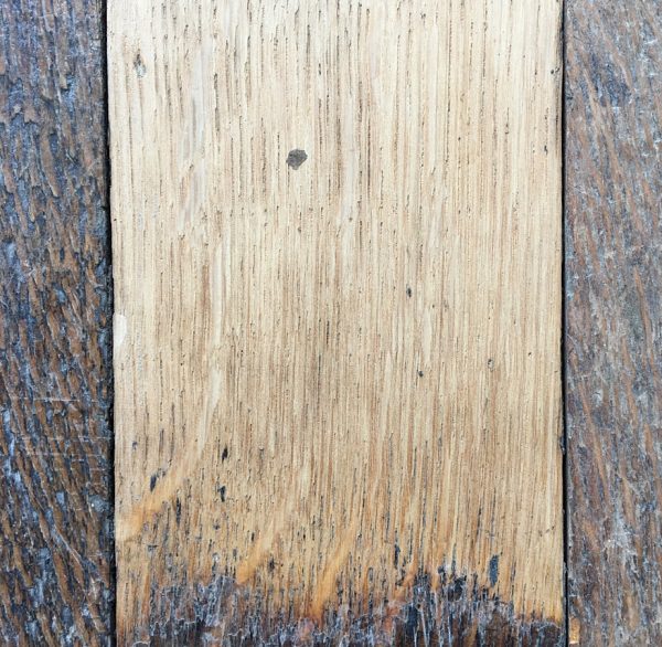 Reclaimed oak strip 92mm (lightly sanded section)