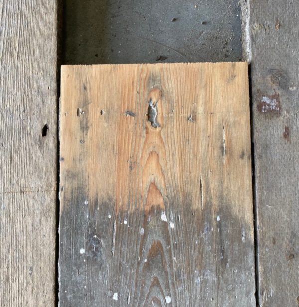Reclaimed 155mm floorboards (lightly sanded section)