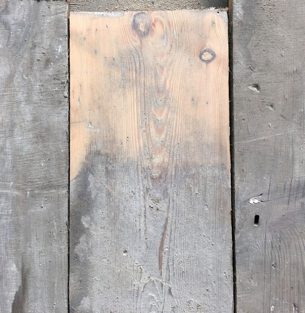 137mm reclaimed floorboards (lightly sanded section)