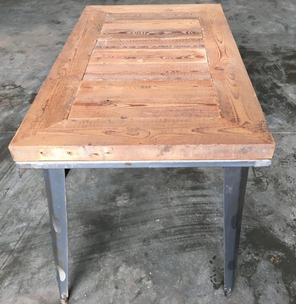 Reclaimed timber table with metal legs