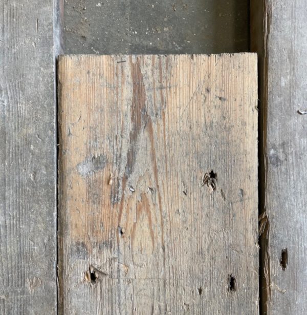 Reclaimed 145mm pine floorboard (lightly sanded section)