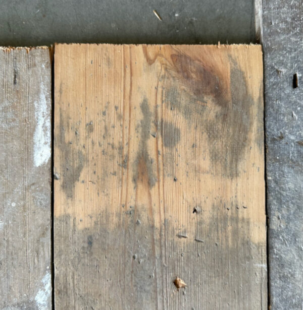 Reclaimed 145mm floorboard (lightly sanded section)