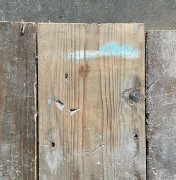 Reclaimed floorboards 145mm (lightly sanded section)