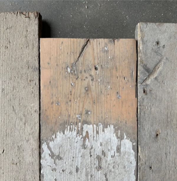 Reclaimed 145mm floorboard (lightly sanded section)