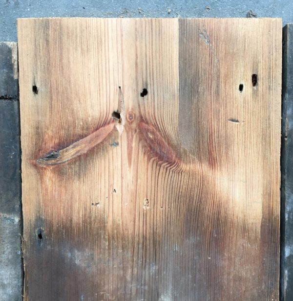 Reclaimed roofboard 195mm (lightly sanded section)