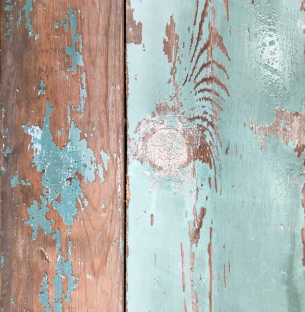 Reclaimed blue painted timber cladding