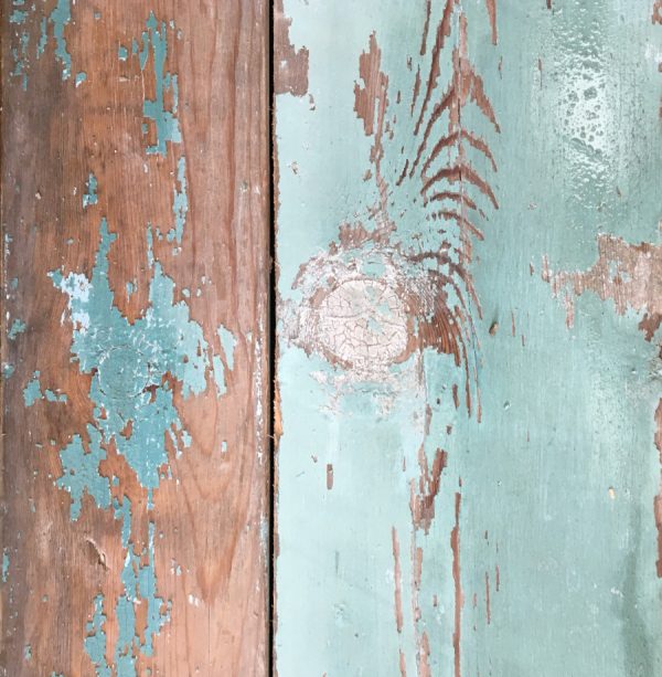 Reclaimed blue painted timber cladding