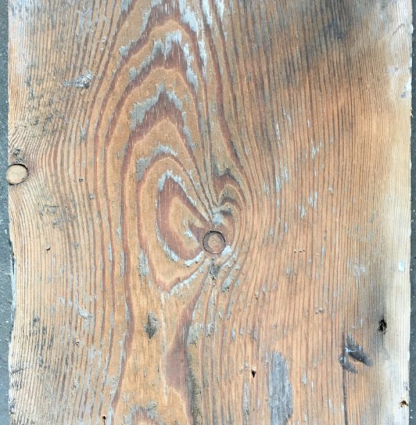 Reclaimed painted floorboard (lightly sanded section)