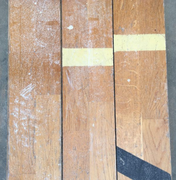 Reclaimed oak strip gym floor