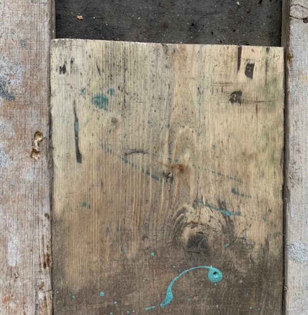 Reclaimed spilt scaffold board (lightly sanded section)