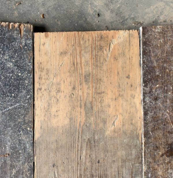 Reclaimed 147mm floorboard (lightly sanded section)