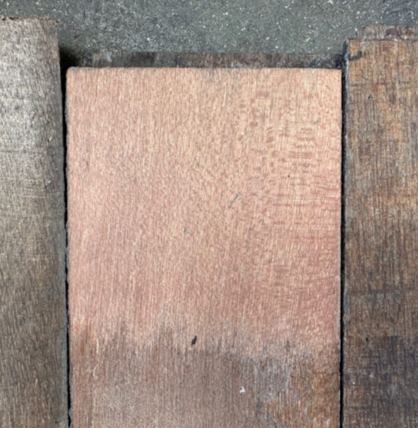 Mahogany strip flooring (lightly sanded section)