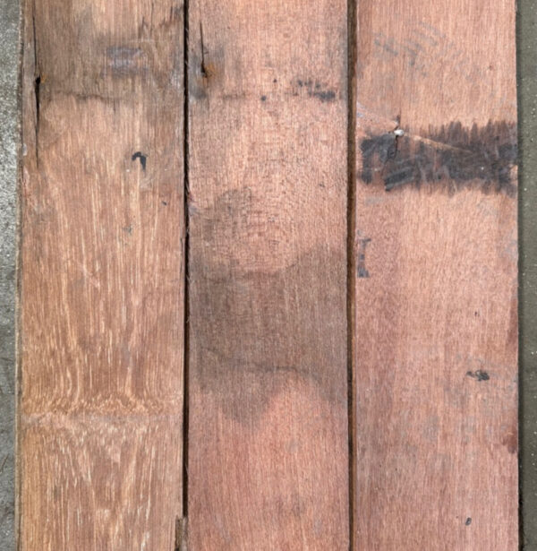 Mahogany strip flooring (rear of boards)