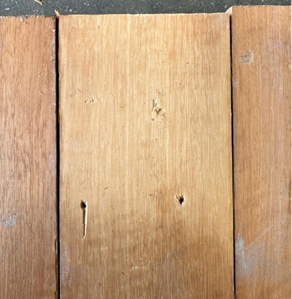 Reclaimed hardwood strip 95mm (lightly sanded section)