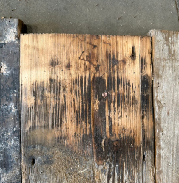 158mm reclaimed floorboards (lightly sanded section)