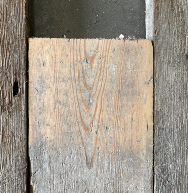 Reclaimed 115mm floorboard (lightly sanded section)