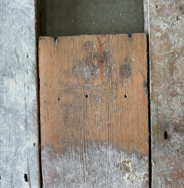 Reclaimed 132mm floorboard (lightly sanded section)
