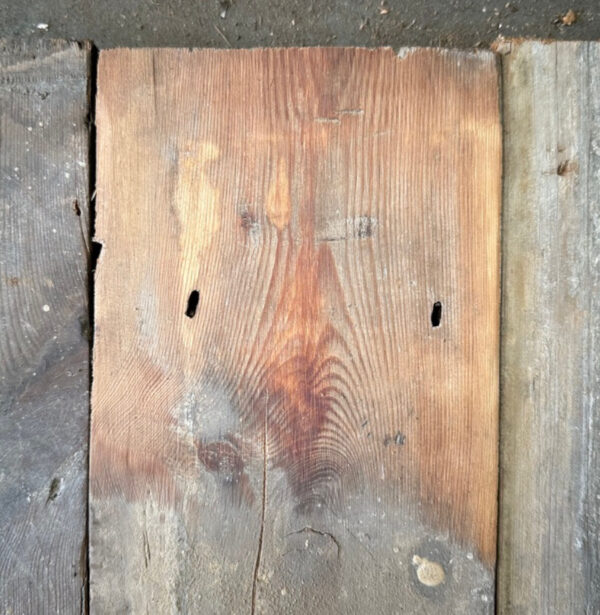 Reclaimed floorboards 132mm (lightly sanded section)